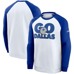 Dallas Cowboys Fan Gear Throwback Go Helmet Sweatshirt White/Royal