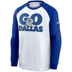 Dallas Cowboys Fan Gear Throwback Go Helmet Sweatshirt White/Royal