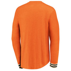 NHL Philadelphia Flyers Fanatics True Classics Henley Long Sleeve T-Shirt - Heathered Orange