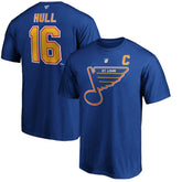 NHL Brett Hull St. Louis Blues Fanatics Authentic Stack Retired Player Name & Number T-Shirt - Blue