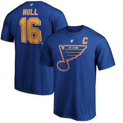 NHL Brett Hull St. Louis Blues Fanatics Authentic Stack Retired Player Name & Number T-Shirt - Blue