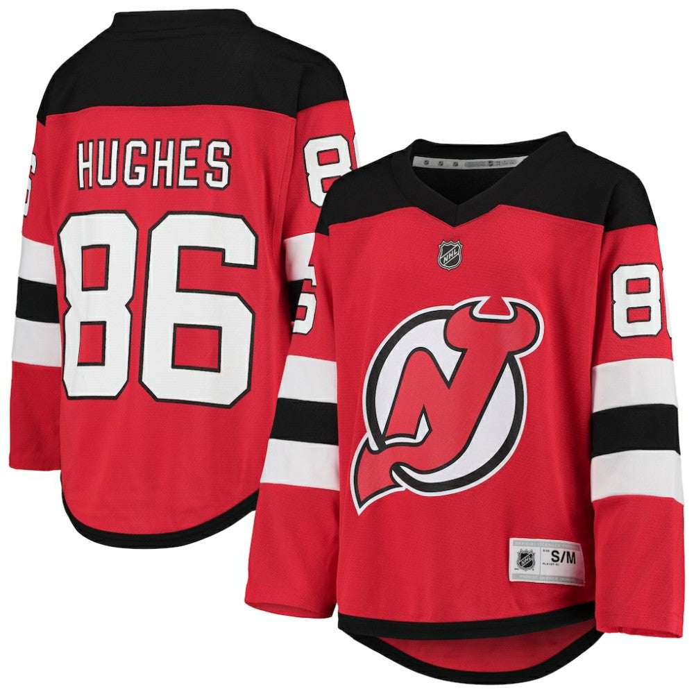 NHL Jack Hughes New Jersey Devils Youth Home Player Replica Jersey - Red