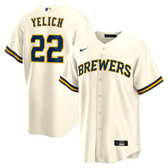 MLB Christian Yelich Milwaukee Brewers Nike Home Replica Player Jersey - Cream