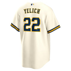 MLB Christian Yelich Milwaukee Brewers Nike Home Replica Player Jersey - Cream