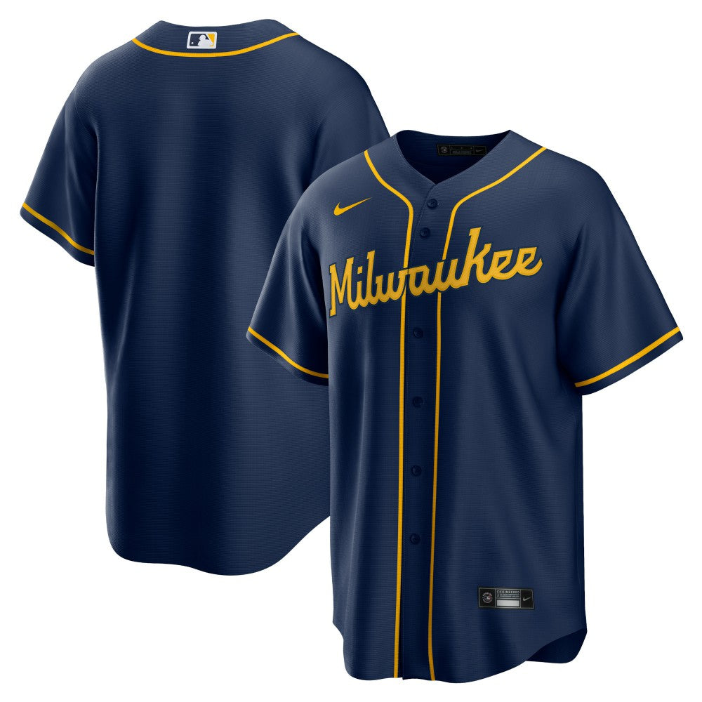 MLB Milwaukee Brewers Nike Alternate Replica Team Jersey - Navy