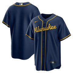 MLB Milwaukee Brewers Nike Alternate Replica Team Jersey - Navy