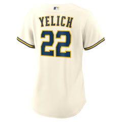 MLB Christian Yelich Milwaukee Brewers Nike Women's Home Replica Player Jersey - Cream