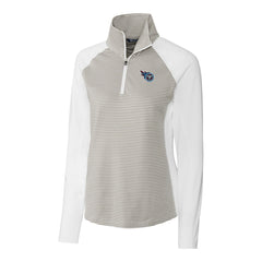 Tennessee Titans Cutter & Buck Women's Forge Tonal Stripe Half-Zip Pullover Jacket White