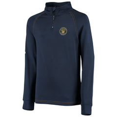 Milwaukee Brewers Stitches Youth Raglan Quarter-Zip Jacket - Navy Jackets