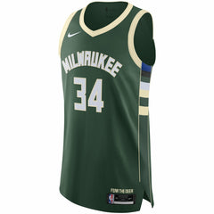 NBA Giannis Antetokounmpo Milwaukee Bucks Authentic Jersey - Icon Edition - Hunter Green