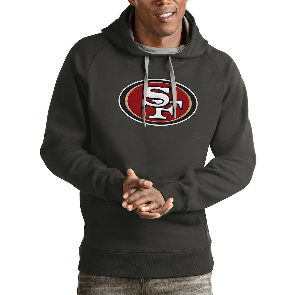 San Francisco 49ers Antigua Victory Pullover Hoodie Charcoal