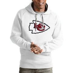 Kansas City Chiefs Antigua Victory Pullover Hoodie White