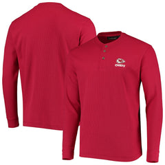 Kansas City Chiefs Dunbrooke Logo Maverick Thermal Henley Long Sleeve T-Shirt Red