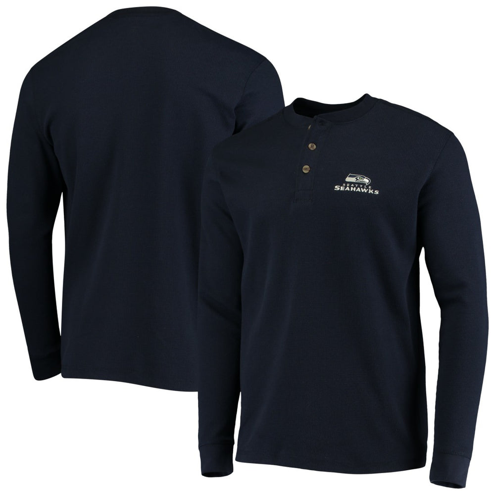 Seattle Seahawks Dunbrooke Logo Maverick Thermal Henley Long Sleeve T-Shirt Navy