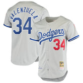 MLB Fernando Valenzuela Los Angeles Dodgers Mitchell & Ness Road 1981 Cooperstown Collection Authentic Jersey - Gray