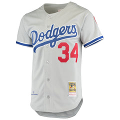 MLB Fernando Valenzuela Los Angeles Dodgers Mitchell & Ness Road 1981 Cooperstown Collection Authentic Jersey - Gray
