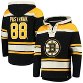 NHL David Pastrnak Boston Bruins '47 Player Lacer Pullover Hoodie - Black