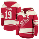 NHL Steve Yzerman Detroit Red Wings '47 Player Lacer Pullover Hoodie - Red
