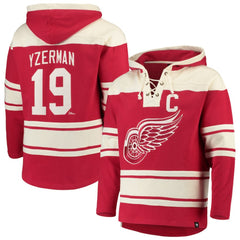 NHL Steve Yzerman Detroit Red Wings '47 Player Lacer Pullover Hoodie - Red