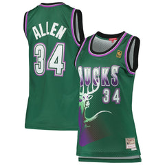 NBA Ray Allen Milwaukee Bucks Women's 1996/97 Hardwood Classics Swingman Jersey - Green