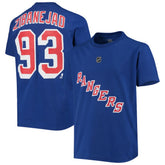NHL Mika Zibanejad New York Rangers Youth Player Name & Number T-Shirt - Blue