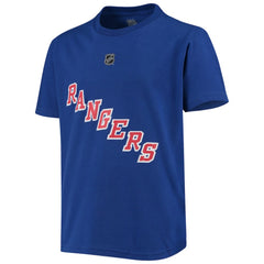 NHL Mika Zibanejad New York Rangers Youth Player Name & Number T-Shirt - Blue