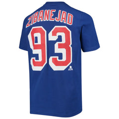 NHL Mika Zibanejad New York Rangers Youth Player Name & Number T-Shirt - Blue