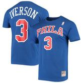 Allen Iverson Philadelphia 76ers Hardwood Classics Name & Number Player T-Shirt Royal