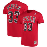 Scottie Pippen Chicago Bulls Hardwood Classics Name & Number Player T-Shirt Red