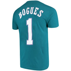 Muggsy Bogues Charlotte Hornets Hardwood Classics Name & Number Player T-Shirt Teal