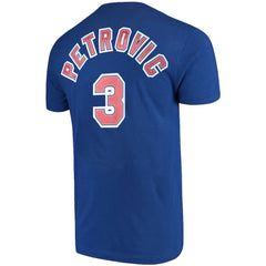 Drazen Petrovic Brooklyn Nets Hardwood Classics Name & Number Player T-Shirt Royal