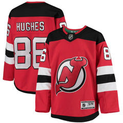 NHL Jack Hughes New Jersey Devils Youth Home Premier Player Jersey - Red