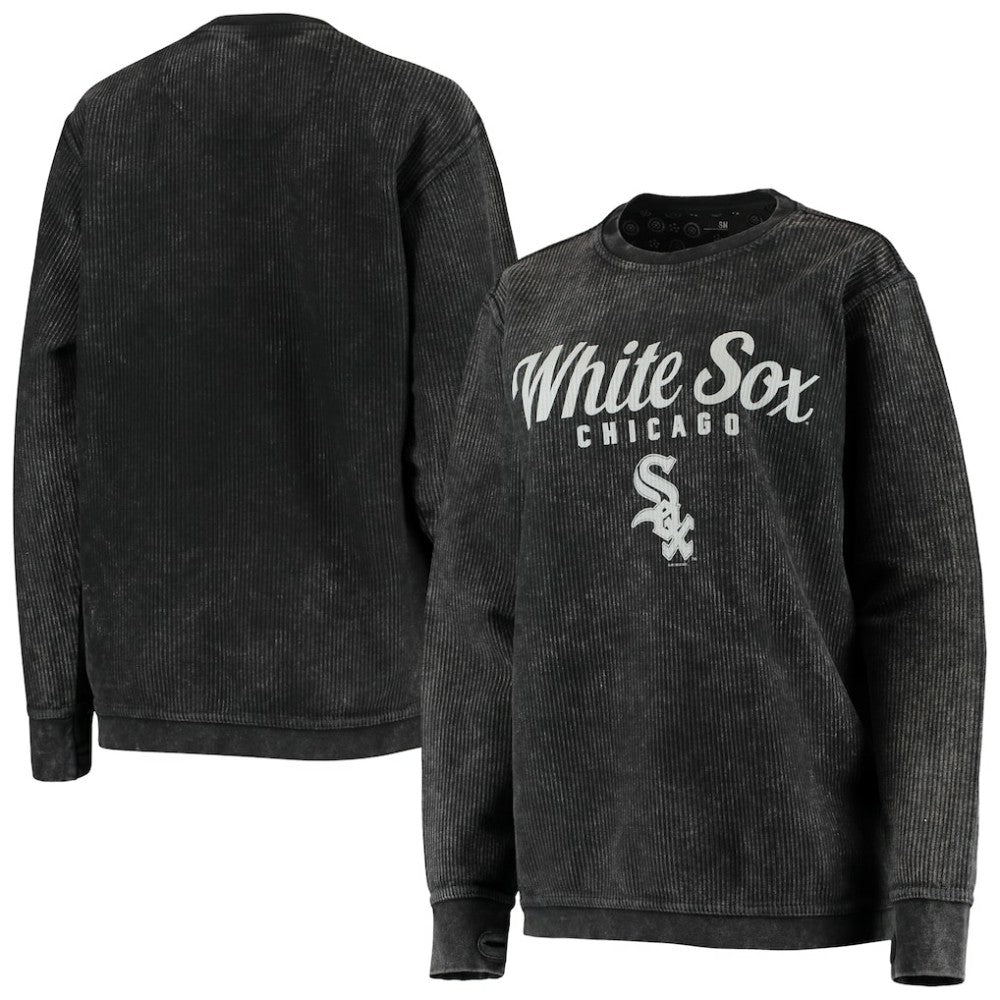 Chicago White Sox G-III 4Her by Carl Banks Women's Comfy Cord Pullover Sweatshirt - Black Pullover