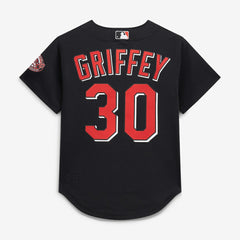 Ken Griffey Jr. Cincinnati Reds Mitchell & Ness Cooperstown Collection Mesh Batting Practice Button-Up Jersey - Black Jerseys