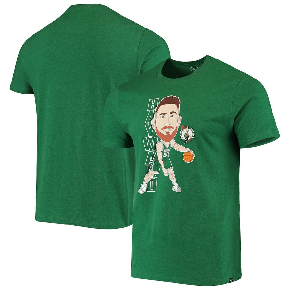 Gordon Hayward Boston Celtics '47 Bobblehead T-Shirt Heathered Kelly Green