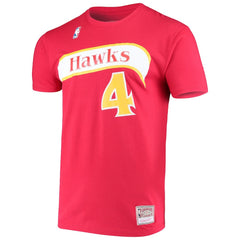 Spud Webb Atlanta Hawks Hardwood Classics Name & Number T-Shirt Red