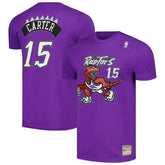 Vince Carter Toronto Raptors Hardwood Classics Stitch Name & Number T-Shirt Purple