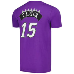 Vince Carter Toronto Raptors Hardwood Classics Stitch Name & Number T-Shirt Purple
