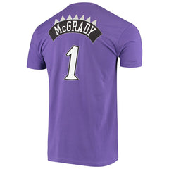 Tracy McGrady Toronto Raptors Hardwood Classics Stitch Name & Number T-Shirt Purple
