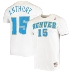 Carmelo Anthony Denver Nuggets Hardwood Classics Stitch Name & Number T-Shirt White