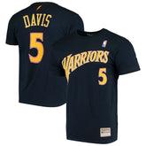 Baron Davis Golden State Warriors Hardwood Classics Stitch Name & Number T-Shirt Navy