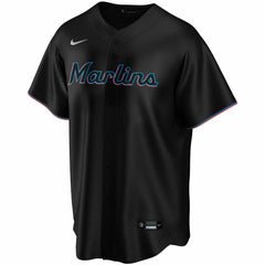 MLB Miami Marlins Nike Alternate Replica Custom Jersey - Black