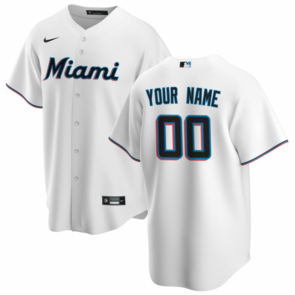 MLB Miami Marlins Nike Home Replica Custom Jersey - White