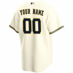 MLB Milwaukee Brewers Nike Home Replica Custom Jersey - Cream