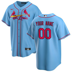 MLB St. Louis Cardinals Nike Alternate Replica Custom Jersey - Light Blue