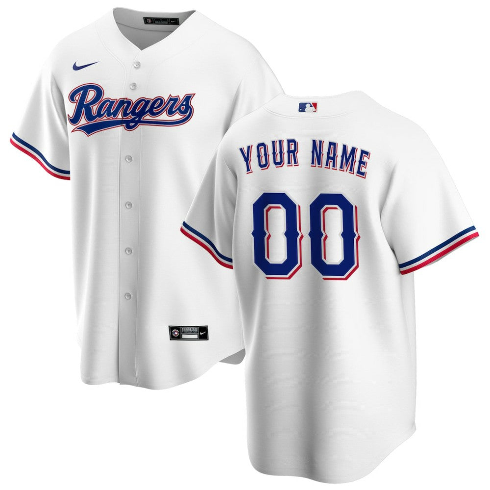 MLB Texas Rangers Nike Home Replica Custom Jersey - White