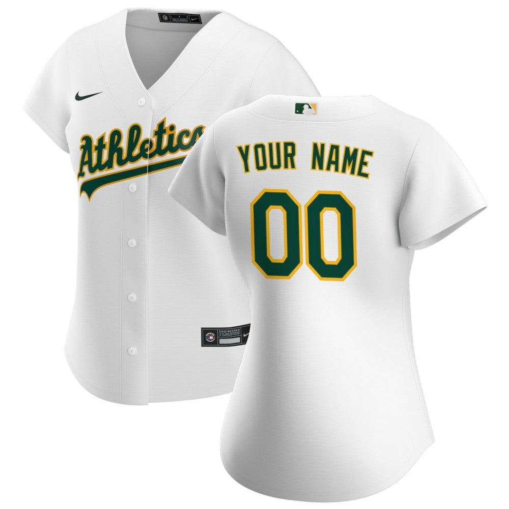MLB Athletics Nike Women's Home Replica Custom Jersey - White