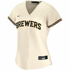 MLB Milwaukee Brewers Nike Women's Home Replica Custom Jersey - Cream