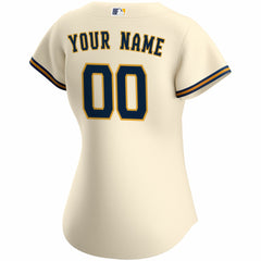 MLB Milwaukee Brewers Nike Women's Home Replica Custom Jersey - Cream
