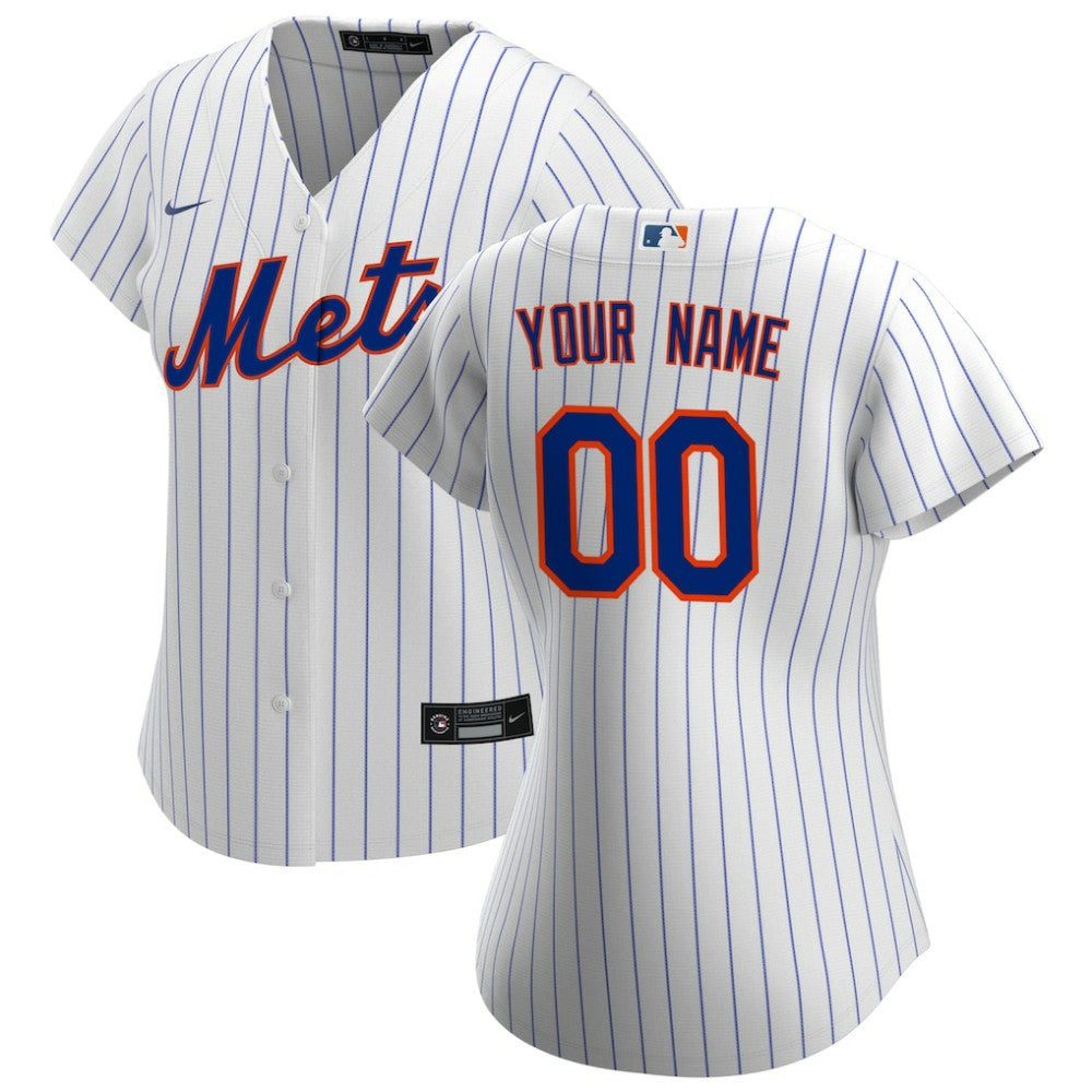 MLB New York Mets Nike Women's Home Replica Custom Jersey - White